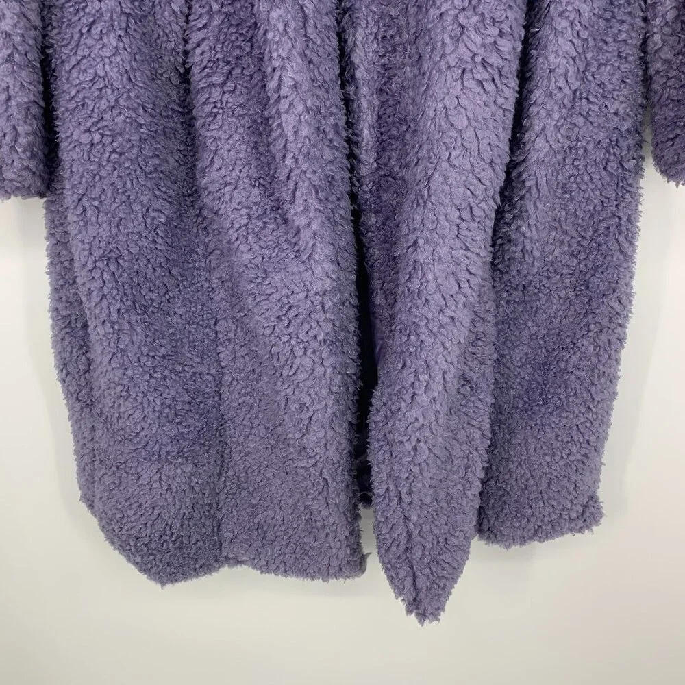 Torrid 0 Maxi Coat Size 12 Purple Soft Sherpa Open Front Lined NWT - Picture 10 of 15